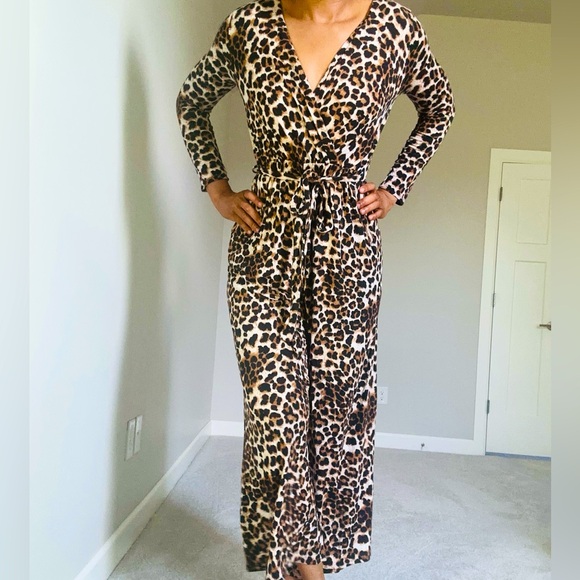 Leopard Print Wrap Jumpsuit - Picture 5 of 9